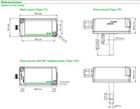 EE8915-T1HV2E8KL50GA7, Model: Wall mount, CO2 measuring range: 0...5000 ppm, Connection: Cable, Cable length: 0.5 m (1.64 ft), Output: Output 1:0-10V, Output 2: 4 - 20 mA