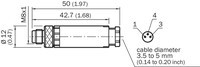 Connector STE-0803-G, 3 PIN, straight straight, 4A, 60V, 3…5mm, M8, IP67, 6037322 Sick