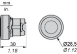 Pogas galva 22mm, ar atsperi, caurspīdīga zaļa, ZB5AH033 Schneider Electric