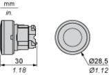 Pogas galva 22mm, ar atsperi, caurspīdīga zaļa, ZB4BW333 Schneider Electric