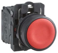 Pogas komplekts 22mm, ar atsperi NC, sarkana, , XB5AA42 Schneider Electric