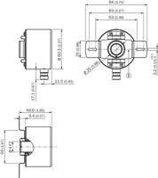 DBS60I-BHFC05000 INCREMENTAL ENCODER Stainless steel V2A, 4,5...30V TTL / HTL, 5000imp, 6-channel, Blind hollow shaft 15mm, Male connector, M12, 8-pin, radial 1114945 Sick