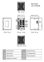 Weintek R-ETN40R Modbus adapteris I/O, 24 DI (4x High speed 20kHz), 16 DO releji 2A