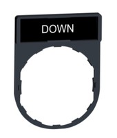 Marķējuma turētājs "DOWN" melns, 30 x 40 mm, 8 x 27 mm marķējums, ZBY2308 Schneider Electric