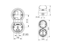 69780 BASE FOR TLINE TRAFFIC LIGHT 12/24V DCAC WITH 2 MODULES