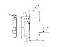 Miniature circuit-breaker (MCB) Acti9 iC60N 1P, C class, 4A, 6kA, A9F74104 Schneider Electric