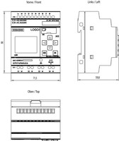 LOGO! 24RCE, logic module,display PS/I/O: 24V AC/DC 24V/relay, 8 DI/4 DQ, 6ED1052-1HB08-0BA1 Siemens