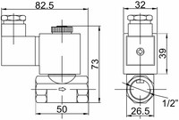 Solenoid valve S107303040N (T-GT103.4), 1/2'', 2/2W, NC, 0/9bar, Tmax.+80C, 230VAC, S107303040N SMS Tork