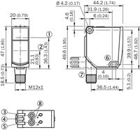 WTT12L-A2563, foto sens. Background suppression, Sn= 50...3,800mm, 1 PNP/NPN NO, 1x 4..20 mA/0..10V - switchable, resolution 1 mm, M12x5pin 1082474 Sick