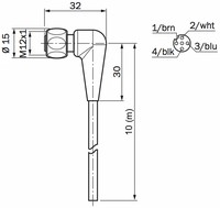 DOL-1204-W10MRN CAB.,FEM.AN10M0 M12-4P 6058479 Sick