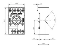 MT releja pamatne, 11pin11-pole socket with screw connection for 3-pole MT-relays YMR78700 Schrack Technik