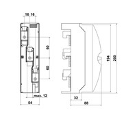 Kopņu pievienojuma modulis 50 mm², 3-polu, 60mm sistēma SI012400 Schrack Technik