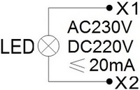 LED lamp yellow, 230 VAC, 22mm, BZ501216A Schrack Technik