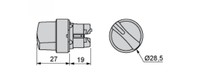 Selector switch head 3 positions, spring return, 22mm, Black, Harmony XB5 ZB5AD8 Schneider Electric