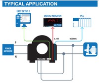 Strāvas pārveidotājs 600A, 35mm, 11…28VDC ModBus, USB, T203PM600-MU Seneca