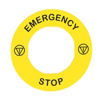 LEGEND PLATE YELLOW EMERGENCY STOP 60MM ZBY9330T Schneider Electric