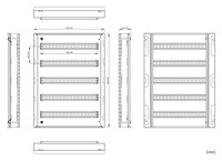 WSA Modular chassis 5-rows each 22MW, for H=700 W=500mm, WSAIE7050P Schrack Technik