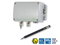 EE100Ex ATEX and IECEx Intrinsically Safe Humidity and Temperature Sensor -40 °C up to 60 °C, ACCURACY ±2% RH / ±0.2 °C (±0.36 °F), OUTPUT 4-20 mA (2-wire), 24 Vdc