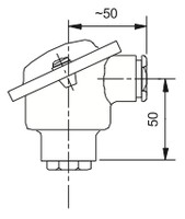 Temperature sensor with thread and head, PT100 B, 10 x 200mm, G 1/2, -50….500°C, ET521 Evikon