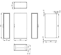 Металлический распределительный шкаф 2000 x 1000 x 500mm (В x Ш x Г), IP55, AC201050 Schrack Technik