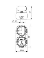 TLINE 2 LT XLF S DIRECT RG - TLINE TRAFFIC LIGHT 12/24V DCAC WITH 2 XLF (RED, GREEN) WITH 3 LUMINOUS EFFECTS (STEADY, FLAHING OR STROBE). IP66., 69786 Sirena