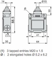 limit switch XCKM - metal end plunger - 1NC+1NO - snap action - M20, XCKM110H29 Telemecanique