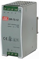 Блок питания 100-230V AC на 12V DC, 6A, 75W, DR-75-12 Mean Well