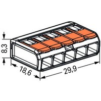 splicing connector, 3 contacts, 0,2...4 mm2, 450V/32A, for single and multi-conductor cables, 221-413 Wago