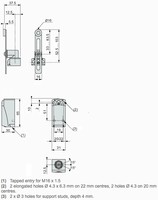 limit switch XCKD - th.plastic roller lever var.length - 1NC+1NO - snap - M16, XCKD2145P16 Telemecanique