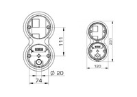 TLINE 2 HT 120/240V AC GY- BASE FOR TLINE TRAFFIC LIGHT 120/240V AC WITH 2 MODULESIP66; Garums 230mm, 69781 Sirena