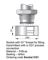 Socket CG1'' flancis. Materiāls 316Lss, Socket CG1 Aplisens