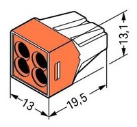 Sav.kl.4x0,75-2.5/100g.24A/400V oranža 773-104 W773104 Wago