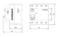 Устройство защитного отключения (RCCB), 40A, 3P+N, 10kA, AR054103 Schrack Technik