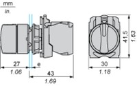 Selector switch head 3 positions, stay put, 22mm, Black XB5AD33 Schneider Electric