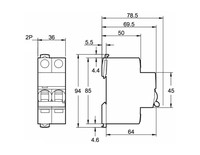 Miniature circuit-breaker (MCB) Acti9 iC60N 2P, C class, 20A, 10kA, A9F74220 Schneider Electric