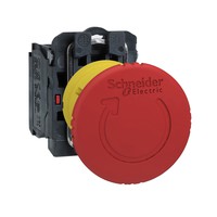 Pogas komplekts 22mm, fiksācijas slēdzis NC, sarkana, , XB5AS8442 Schneider Electric