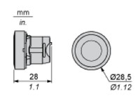Blank button head, spring, 22mm, XB5, ZB5AA0 Schneider Electric