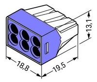 Sav.kl.6x0,75-2.5/50g.24A/400V violeta 773-106 W773106 Wago