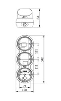 TLINE 3 LT XLF S DIRECT RAG - TLINE TRAFFIC LIGHT 12/24V DCAC WITH 3 XLF (RED, AMBER, GREEN) WITH 3 LUMINOUS EFFECTS (STEADY, FLAHING OR STROBE). IP66., 69788 Sirena