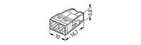 splicing connector, 2 contacts, 0,5...2,5 mm2, 450V/24A, for monolithic conductors, 2273-202 Wago