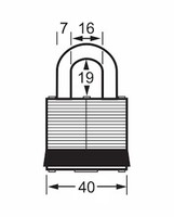 Atslēga 3RED+ 38mm LAM.TEEL-RED BUMPER-6/24 3RED Master Lock