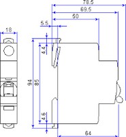 Aвтоматический выключатель (MCB) Acti9 iC60N 1P, C класс, 1A, 50kA, A9F74101 Schneider Electric