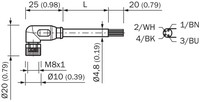 Connector with cable YG8U14-050VA3XLEAX, M8, 4-PIN, angled, female, cable 5m, IP65/IP66K/IP67, 2095963 Sick