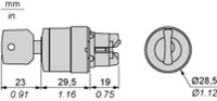 Pārslēdža galva 2 pozīcijas, ar fiksāciju, 22mm, Melna, Harmony XB5 ZB5AG4 Schneider Electric