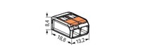 splicing connector, 2 contacts, 0,2...4 mm2, 450V/32A, for monolithic and multi-conductor wires, 221-412 Wago