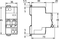 Выключатель дифференциального тока (RCBO), 16A, 1P+N, A9D31616 Schneider Electric