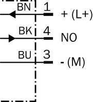 MZT7-03VNS-KP0 Magnētiskais sensors T-slot cilindriem NPN, NO, kabelis 0.3 m ar konektoru M8, 3-pin 1070819 Sick