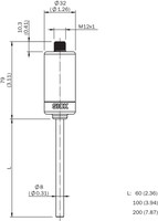 Plūsmas slēdzis pārtikas rūpniecībai FTS-H100F04A FLOW THERMAL SWITCH - IO-LINK communication; Probe length 100mm; Water: 3..150cm/s Oil: 3.. 300 cm/s; 2 x push-pull digital outputs; M12 4-pin connector; power supply 24V 1091147 Sick