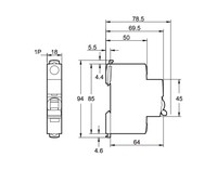 Aвтоматический выключатель (MCB) Acti9 iC60N 1P, B класс, 6A, 6kA, A9F73106 Schneider Electric