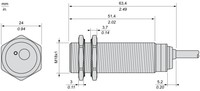 Induktīvais devējs M18 AC/DC, NO, 2m vads , XS618B1MAL2 Telemecanique